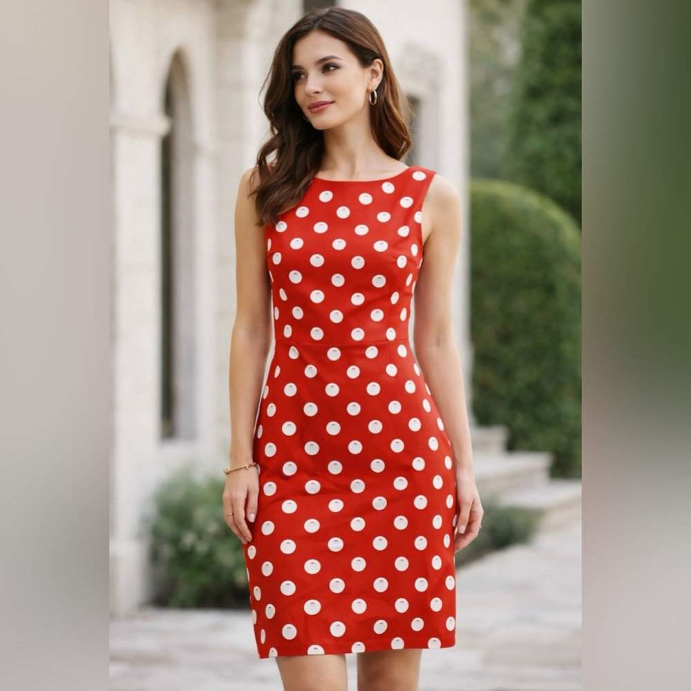 Carlisle Vibrant Silk Orange and white disc Dress